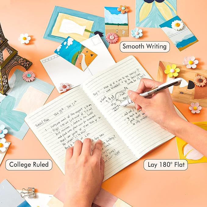 feela 16 Pack Soft Cover Journal Bulk, Lined Notebooks College Ruled for Work for Women Girl Writing, Blank Travel Journal Note Taking Notebook School Business Supplies, 8.2” x 5.5”, A5, Orange