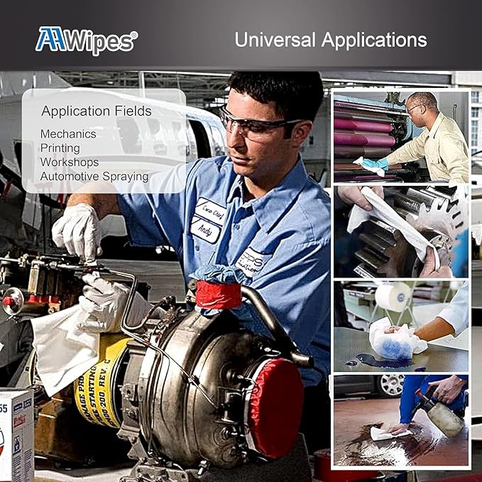 AAwipes Cleanroom Wipes 6" x 6" (Bag of 150 Pcs, Grade A, 68 GSM) Lint Free Wipes Cellulose/Polyester Wipers for Lab, Electronics, Pharmaceutics, Electronics, Printing (NW06806-150)