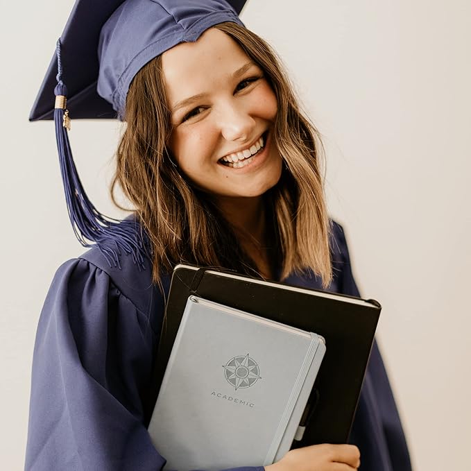 Academic Planner - Daily, Weekly, and Monthly Scheduling - 8.3 x 5.8 Inches - Undated Student Planner for Maximizing Focus and Productivity - 2020-2021 Reference Calendars (Black)