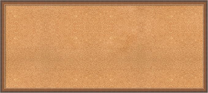 Amanti Art Natural Cork Board for Wall, 26x58 Vision Board with Bronze Frame, Oversize Corkboard Office Decor for Home Organization, Modern Corkboard Pinboard to Display Items for Home Organization