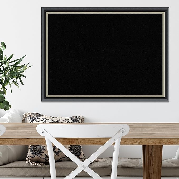 Amanti Art Black Cork Board for Wall, 23x31 Vision Board with Black Wood Frame, Medium Corkboard Office Decor for Home Organization, Modern Corkboard Pinboard to Display Items for Home Organization