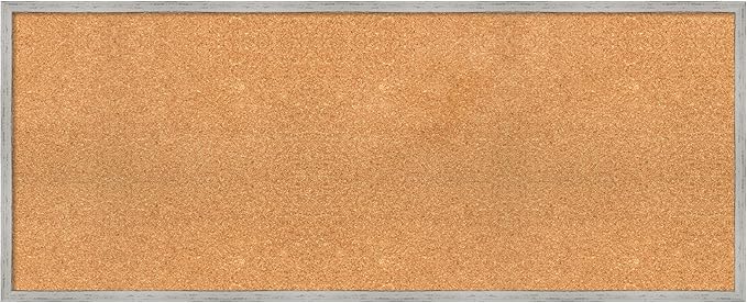 Amanti Art Natural Cork Board for Wall, 19x47 Vision Board with White Frame, Oversize Corkboard Office Decor for Home Organization, Cottage Corkboard Pinboard to Display Items for Home Organization