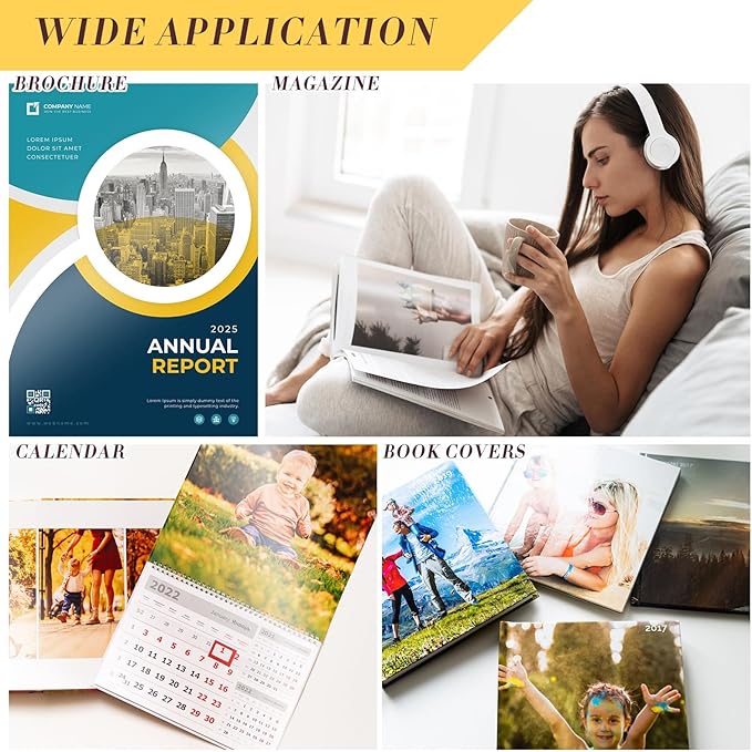 Fainne 600 Sheets Photo Paper 8.5 x 11 in Glossy Double Sided 54lbs 9.5mil 200gsm Photo Paper Glossy Card Stock for Inkjet Printing Printer Making Pictures Calendar Greeting Card Printing