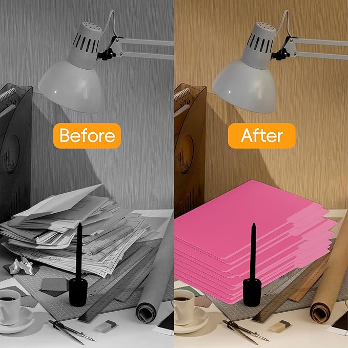 100 Packs File Folder,1/3-Cut Tabs,File Folders Letter Size,8.5x11 Pink File Folders for Office,School and Home,Organizer Documents