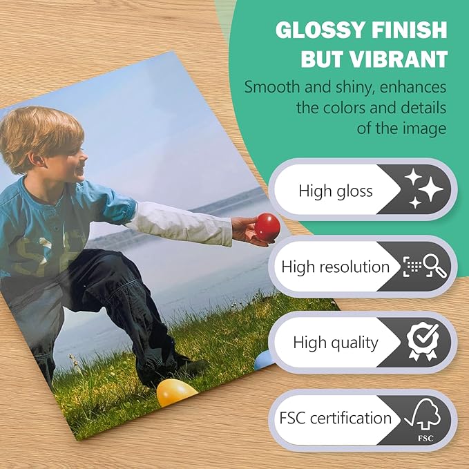 Glossy Photo Paper 3.5x5, 4x6, 5x7, Photo Printer Paper for Inkjet, 150 Bulk Variety Pack, Assorted Sizes, 52lb/200gsm (P3545YW200GP)