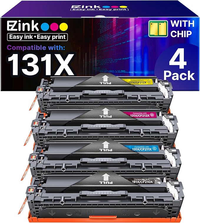 E-Z Ink 131X Compatible Toner Cartridge Replacement for HP 131X 131A CF210X CF210A CF211A CF212A CF213A with HP Laserjet Pro 200 Color M251 M276nw M276n M251n (4 Pack)