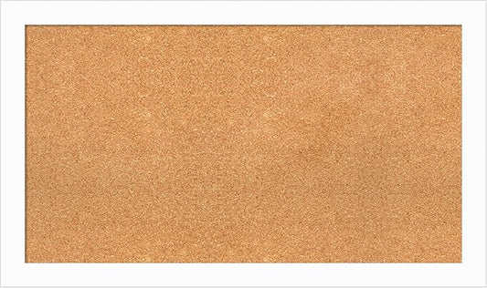 Amanti Art Natural Cork Board for Wall, 23x39 Vision Board with White Frame, Large Corkboard Office Decor for Home Organization, Casual Corkboard Pinboard to Display Items for Home Organization in