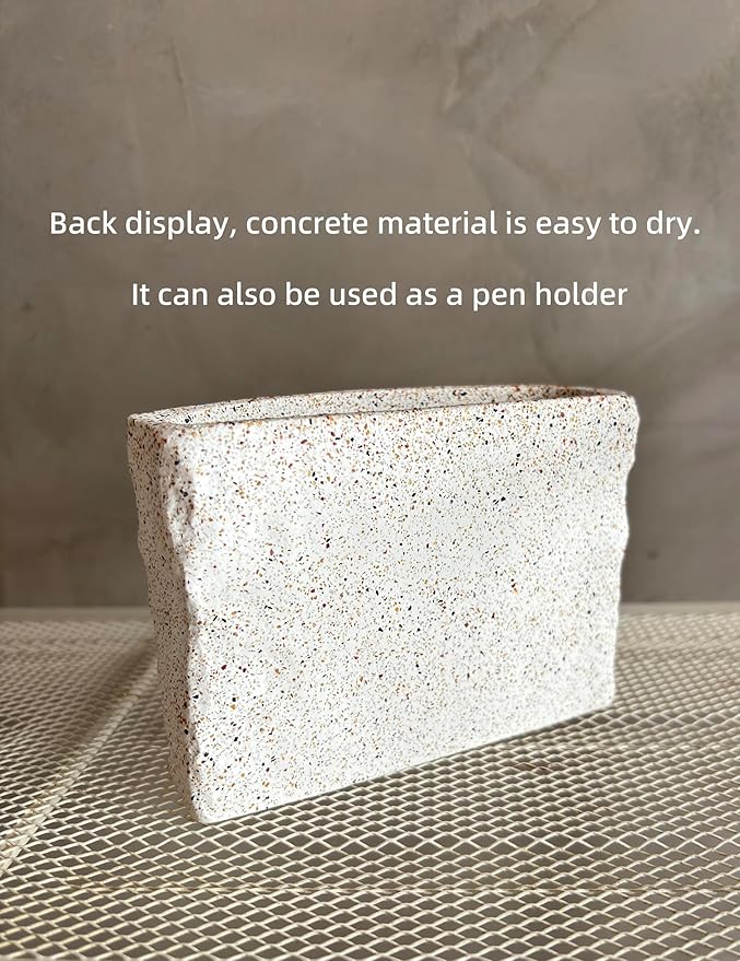 1PC Nordic - Style Textured Concrete Multi - Purpose Toothbrush Holders for Bathroom & Modern Pen Holder for Desk,Cement Toothbrush Stand