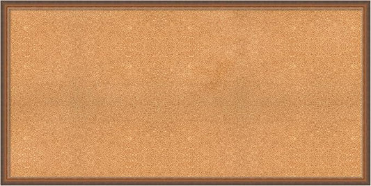 Amanti Art Natural Cork Board for Wall, 28x56 Vision Board with Bronze Frame, Oversize Corkboard Office Decor for Home Organization, Modern Corkboard Pinboard to Display Items for Home Organization