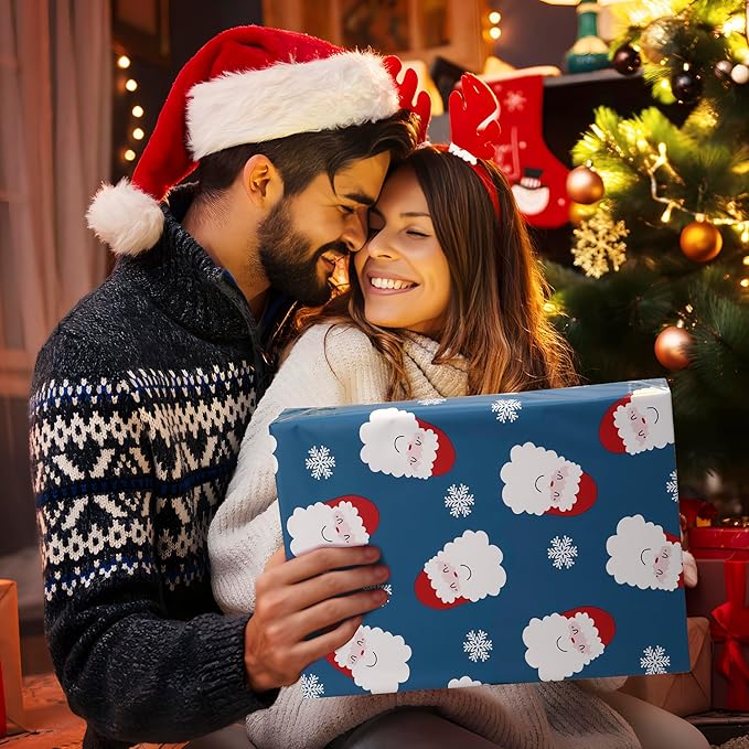 Christmas Poly Mailer - 12x15.5 Inch, 50 Pcs Waterproof Shipping Bags for Clothing, Tear-Resistant, Strong Mailing Bags with Self-Seal - Santa Claus and Snowflakes Printed