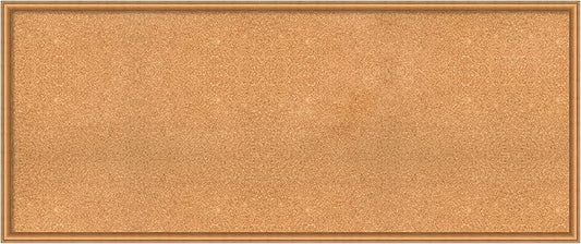 Amanti Art Natural Cork Board for Wall, 26x62 Vision Board with Bronze Frame, Oversize Corkboard Office Decor for Home Organization, Casual Corkboard Pinboard to Display Items for Home Organization