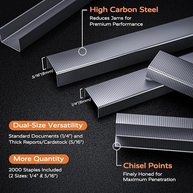 Desktop Stapler, Swing-Arm Swivel Stapler, 50 Sheet Capacity, 2000 Staples and Staple Remover, Rotatable Heavy Duty Staplers for Office, Home, Classroom, Booklet, Book Binding, Blue