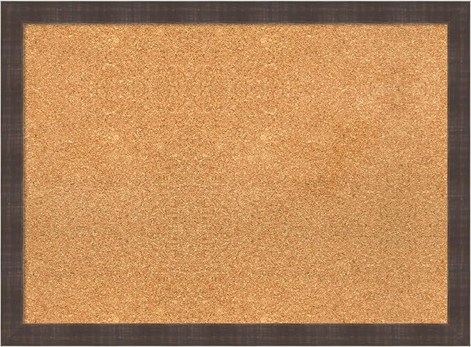 Amanti Art Natural Cork Board for Wall, 22x30 Vision Board with Brown Wood Frame, Medium Corkboard Office Decor for Home Organization, Rustic Farmhouse Corkboard Pinboard to display items for home