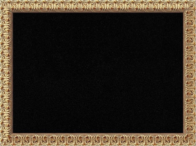 Amanti Art Black Cork Board for Wall, 23x31 Vision Board with Gold Wood Frame, Medium Corkboard Office Decor for Home Organization, Traditional Corkboard Pinboard to display items for home