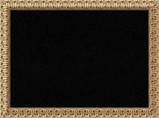 Amanti Art Black Cork Board for Wall, 23x31 Vision Board with Gold Wood Frame, Medium Corkboard Office Decor for Home Organization, Traditional Corkboard Pinboard to display items for home