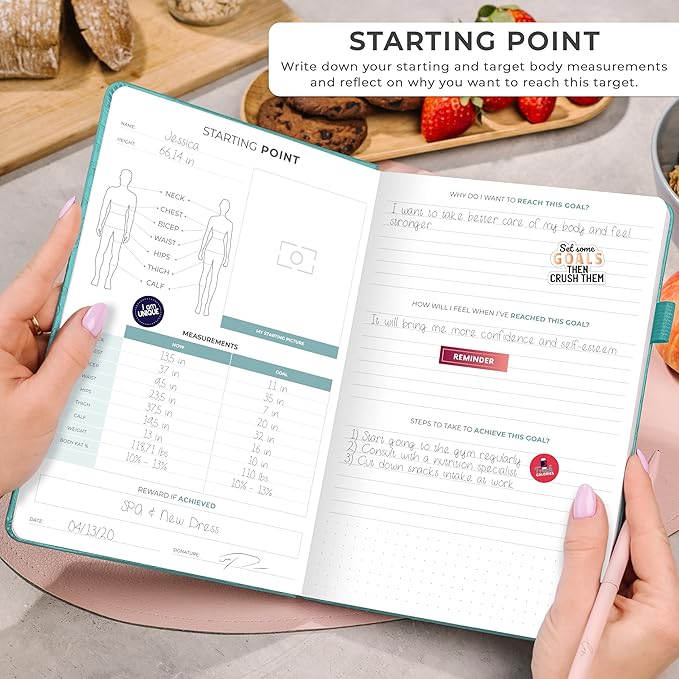 Clever Fox Weekly Meal Planner - Weekly & Daily Meal Prep Journal with Shopping and Grocery Lists for Menu Planning, Healthy Diet & Weight Loss Tracking, Lasts 1 Year, Undated, A5 - Aquamarine