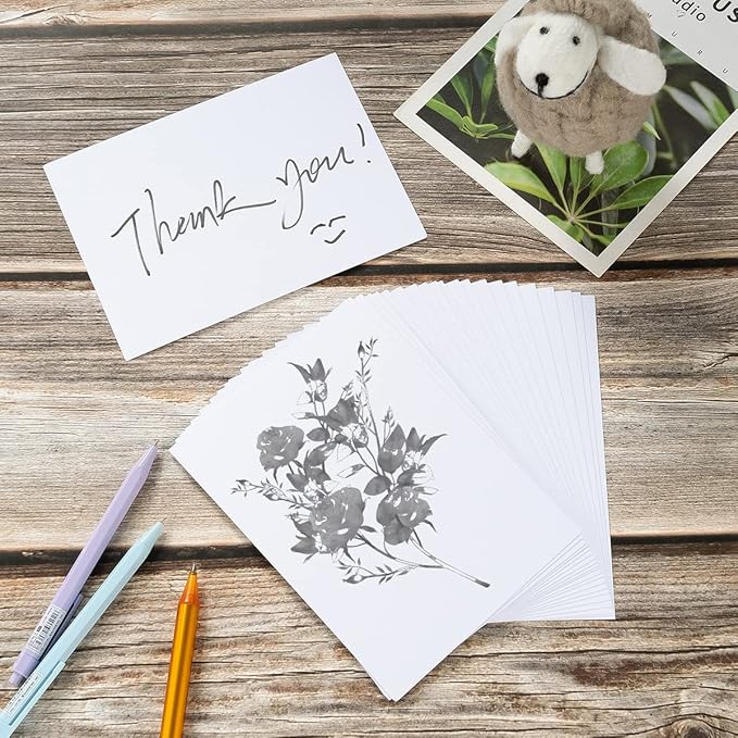 50 Sheets Blank Cardstock Paper 250 GSM Thick Heavy Cards Stock for DIY Art Projects, Card Making, Postcards, Greeting Cards, Birthday Party, Wedding Invitation (White, 5x7 inches)