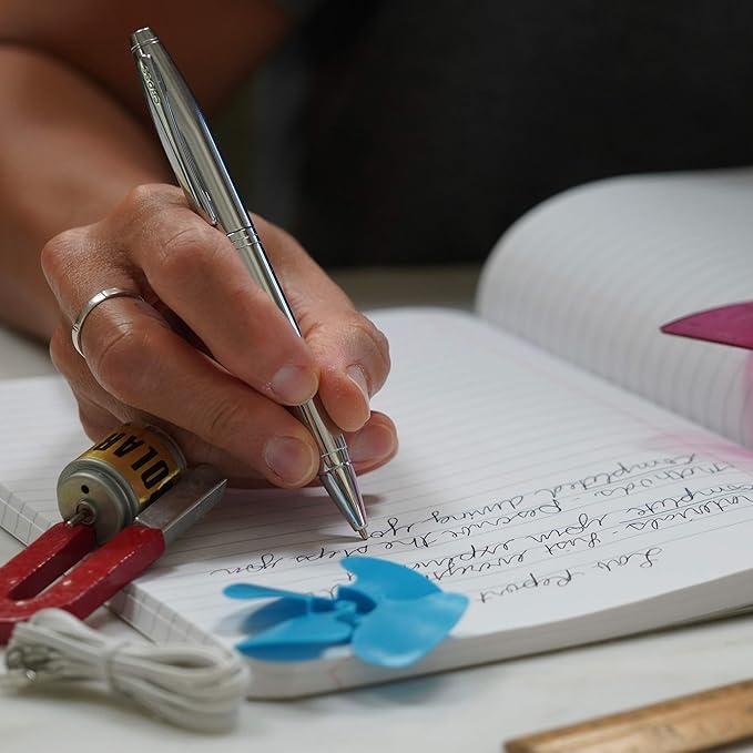 Cross Calais Refillable Ballpoint Pen Presented in a Luxury Gift Box - Medium Point, Black Ink, Satin Chrome