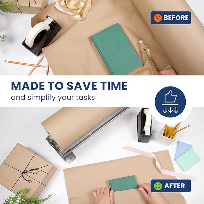 DIY Crew 24 Inch Paper Roll Dispenser and Cutter - Heavy-Duty Wall Mountable, Non Slip Tabletop - Kraft, Freezer, Butcher Paper - Up to 1000ft Rolls