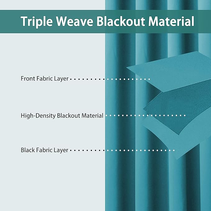 BONZER Extra Wide Room Divider Curtain Total Privacy Wall Noise Reducing Blackout Curtains for Apartment, Studio, 96L x 120W Inch (8L x 10W ft), 1 Panel, Teal