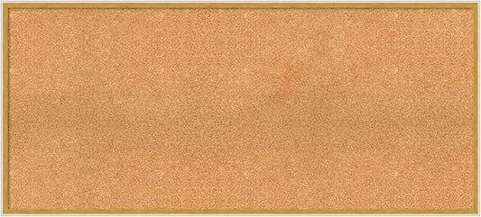 Amanti Art Natural Cork Board for Wall, 23x51 Vision Board with White Frame, Oversize Corkboard Office Decor for Home Organization, Modern Corkboard Pinboard to Display Items for Home Organization in
