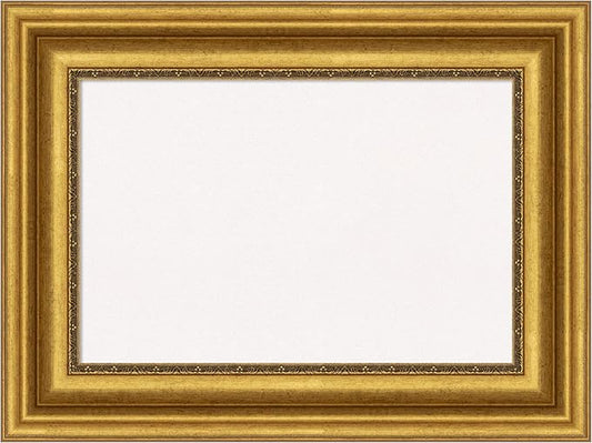 Amanti Art White Cork Board for Wall, 18x24 Vision Board with Gold Frame, Small Corkboard Office Decor for Home Organization, Traditional Corkboard Pinboard to Display Items for Home Organization in