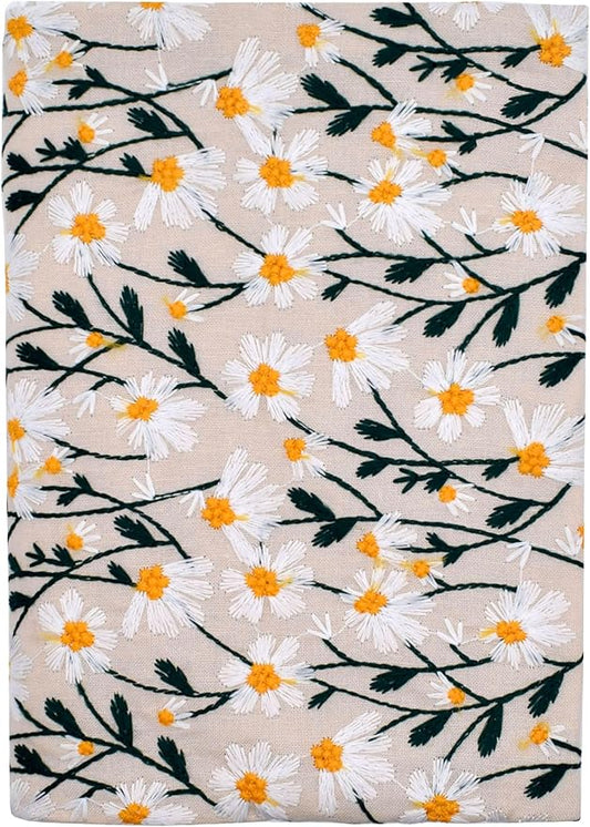 BLBMH A5 Book Covers for Paperbacks Book Cover for Privacy Fit for 5.5x8.3 inch Adjustable Book Sleeve Cover for A5 Diary Notebook Fabric Softcover Protector for Women Over 15 - Daisy 2