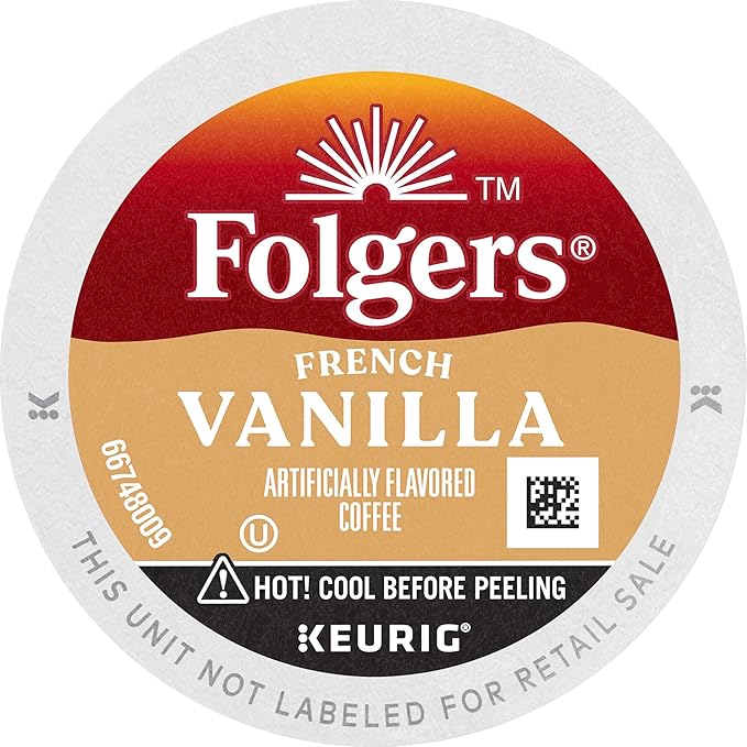 Folgers French Vanilla Flavored Coffee, 72 Keurig K-Cup Pods (Packaging May Vary)