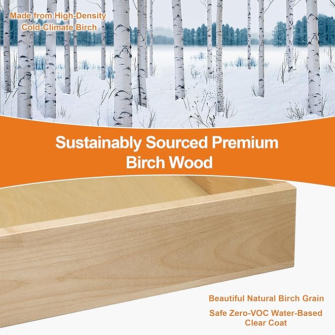 ALINE FURNITURE Pull Out Drawers for Cabinets Birch Wood, 15" W X 21" D Soft Close Slide Out Shelves for Kitchen Cabinets, Pullout Drawer for Pantry Cabinet Organizer