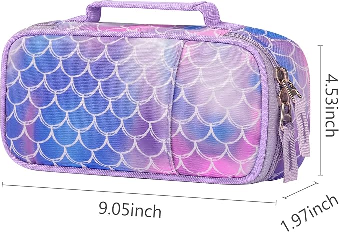 Choco Mocha Mermaid Pencil Case for Girls, Soft Pencil Case Kids Pencils Pouch for Kindergarten Girls,Purple