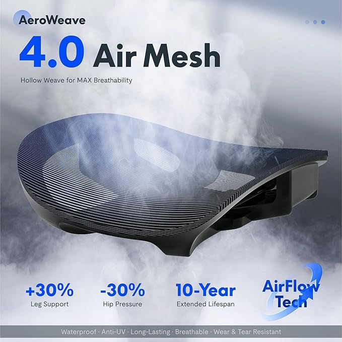 FLEXISPOT ErgoX Premium Ergonomic Office Chair with Footrest- Adjustable 3D Armrests, Dynamic Lumbar Support, Recline & Tilt Function, Mesh Seat, for Home & Office Use,Light Grey