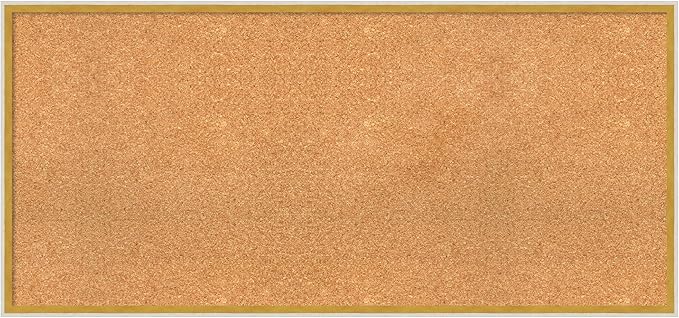 Amanti Art Natural Cork Board for Wall, 21x45 Vision Board with White Frame, Oversize Corkboard Office Decor for Home Organization, Modern Corkboard Pinboard to Display Items for Home Organization in