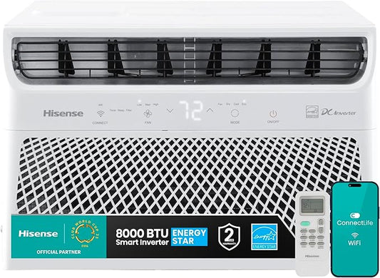 Hisense WCT08W25A Window Air Conditioner, 8,000 BTU, White