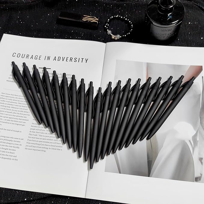 Aozora Pens Bulk 30 Pack Black Click Pens No Bleed Wholesale Retractable Ballpoint Pens Medium Point,Smooth Ink Pens for Journaling School Office Supplies 1.0MM Black Ink