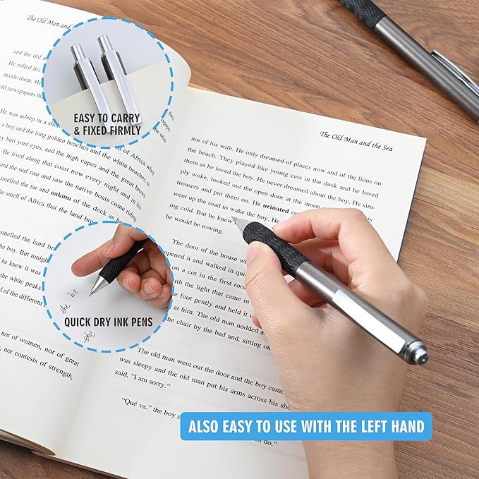 Black Gel Pens, 50Pack Bulk Black Gel Pens, 0.5mm Fine Tip, Black Ink, Smudge-Free, Retractable Ballpoint Pen, Ideal for School, Office, Nurse Documentation (Brown Barrel)