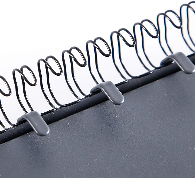 BNC Double Loop Wire Binding Rings Letter Size 3:1 Loops 32 Holes Black Color Pack of 100 (5/16 Inches)