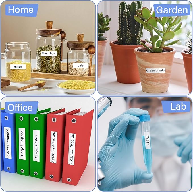 6Pack TZe-231 Tape Label Maker Compatible with Brother P-Touch TZe-231 Tape, TZE231 ½” 0.47”x 26.2 ft Laminated Black on White, for use with PT-D210, PT-H110, PT-D220, PT-D410, PT-D600