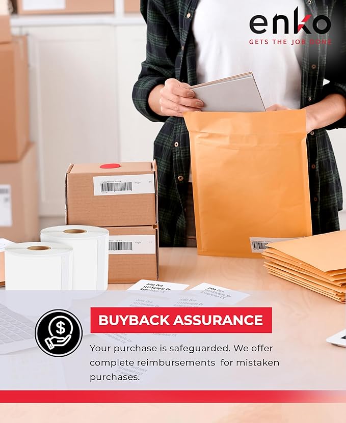 enKo (12 Rolls, 3,600 Labels) Address, Shipping & Barcode Labels 30256 (2-5/16 x 4") Compatible for Dymo LabelWriter