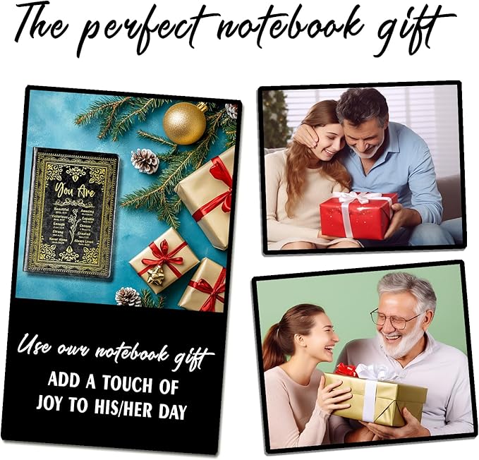 Black A5 Lined Leather Journal Notebook,Inspirational Christian Gifts Hardcover Executive Notebooks for Men Women,200 Pages 100 Gsm Thick Ruled Paper Daily Diary for School,Family ,Friends,Work (You Beautiful Black)