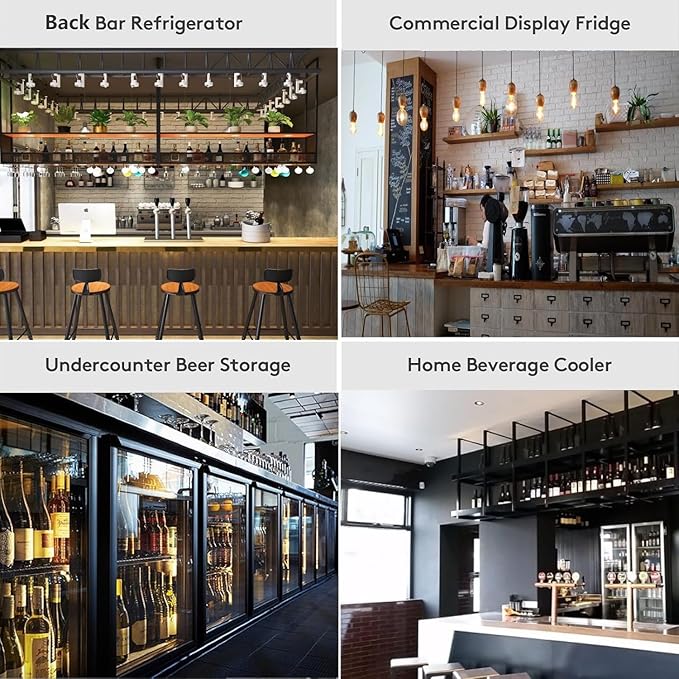 BODEGACOOLER Back Bar Cooler With 3 Glass Doors,Counter Height Commercial Beverage Refrigerator,11.4 Cu.Ft Display Bar Beverage Fridge with LED Lighting,21 inch Cooler for Beer,Soda Drinks,Wine