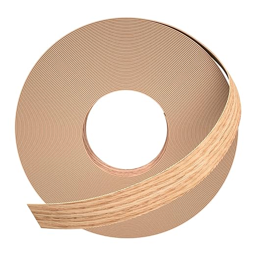GSCIT Club Red Oak Edge Banding, 7/8 inch x 500ft roll of Veneer Edge Banding Pre-glued Flexible, Wood Tape Banding for Cabinet Repair Furniture