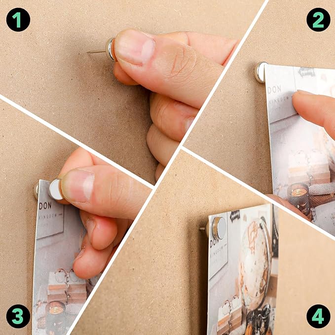 E BAVITE Magnetic Push Pins, 80 Sets Magnet Thumbtack for Wall Bulletin Board Strong Decorative Pushpins Clip for Map Picture Hanging Kit Poster Holder