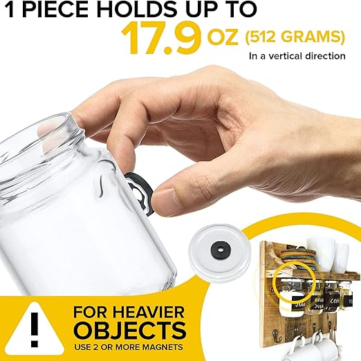 Heavy Duty Ring Magnets - Ultra Strong 1.2" Magnets with Holes for DIY & Crafts - Space Organization Set for Home, Kitchen, Workshop (40 pcs)