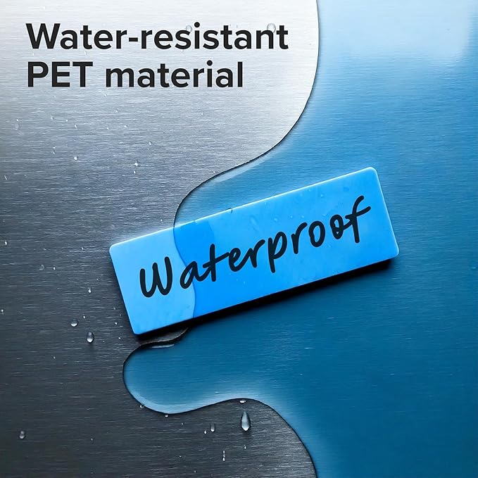 Dry Erase Magnetic Labels 30pcs, 1"×3"×0.7mm (Multicolor: White, red, Blue, Yellow, Green)