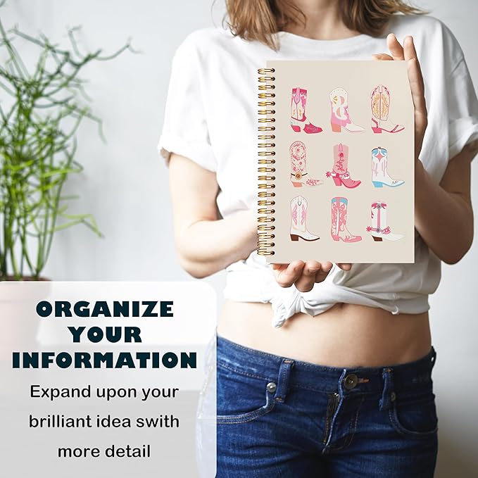 BearCake Western Cowgirl Notebook,Cowgirl Western Gifts for Women,Cute Spiral Journal Notebooks for Women girls ,Western Office Supplies, Western Stuff for Women,Preppy Pink Notebook,Cowgirl Stuff, 5.5x8.3