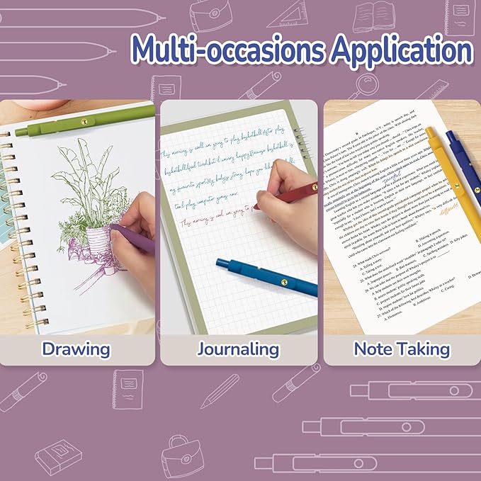 6 Pcs Colorful Pens Colored Pens 0.5mm Colored Ink Gel Pen Fine Point Smooth Writing Pen for Journaling and Note Taking Office School Supplies Gifts for Women Men (6 Pcs Vintage Gold)