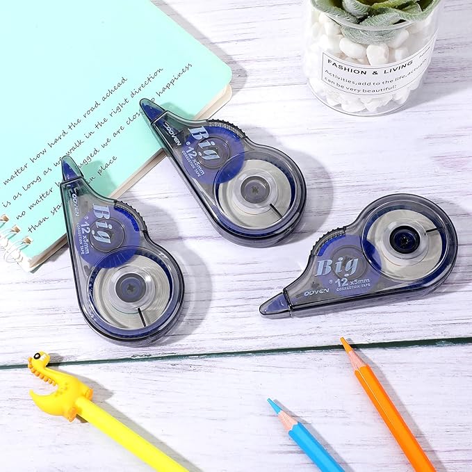 Chivao 36 Pack White Correction Tape, Classroom Correction Tape Wipe out Easy to Use Applicator Translucent Dispenser Shows for School Office Note Journal, 0.2 Inch x 39.4 Feet