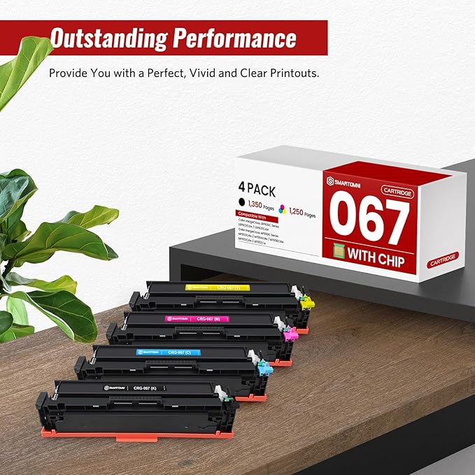 067 Toner Cartridge Set Replacement for Canon 067 067H Toner Cartridge Compatible With Canon Color ImageCLASS MF653Cdw MF656Cdw LBP632Cdw MF654Cdw LBP633Cdw MF650C LBP630C Series Printers 4-Pack Color