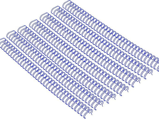 3 to 1 Pitch Twin Loop Wire Binding Spines, 3/8 Inch Book Binder Combs, 100 Pack Spiral Binding Coils for Booking Binder Machine, Students and Coworkers (60 Sheet Capacity, Blue)