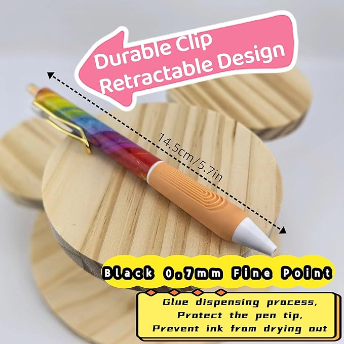 Fengtaiyuan Rd01GelBx6, Gel Ink Rollerball Pens, Black Ink, Fine Point, 0.7mm, 6 Count, Writting Pens, Smooth (Rd01GelBx6)